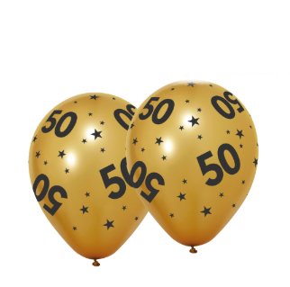 Goldene Hochzeit Ballons mit Zahl 50