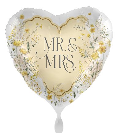 Folienballon Mr & Mrs. florales Design