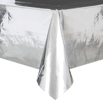 PVC Tischdecke Silber glnzend