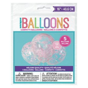 Ballons mit Konfetti in hellrosa, 5 Stck