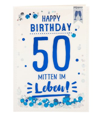 Karte Zum 50 Geburtstag 100 Glitzer