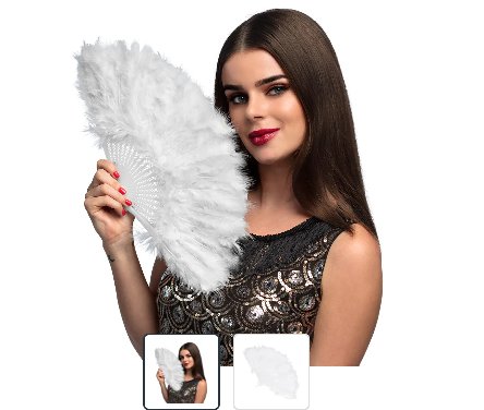 Fcher wei, Flapper mit Federn