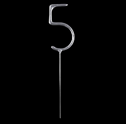 Wunderkerze Zahl 5, silber
