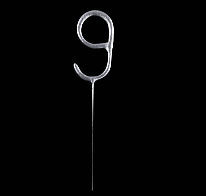 Wunderkerze Zahl 9, silber