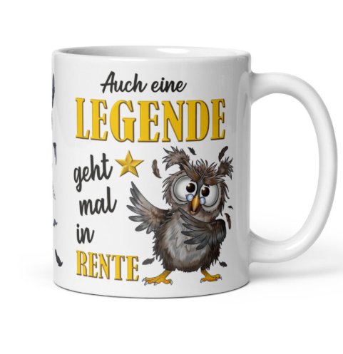 Kaffeetasse mit Spruch Endlich Rente