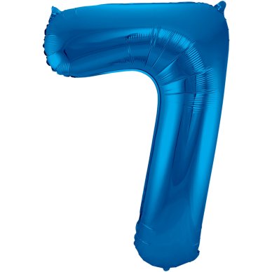 Folienballon Zahl 7 Blau - 86 cm