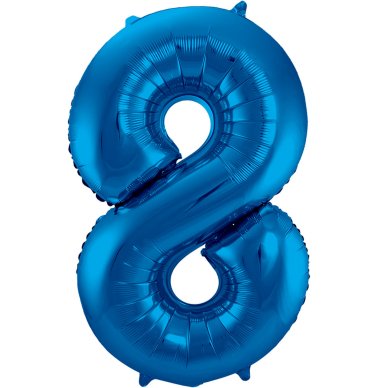 Folienballon Zahl 8 Blau - 86 cm