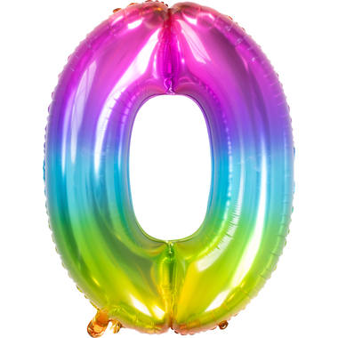 Folienballon Yummy Gummy Rainbow Zahl 0