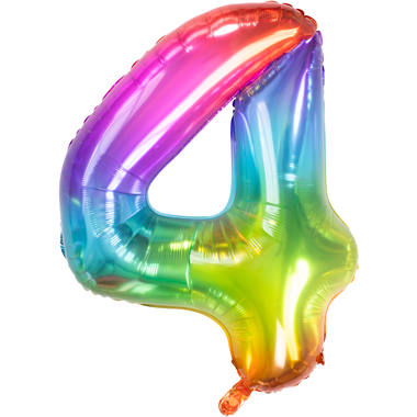 Folienballon Yummy Gummy Rainbow Zahl 4