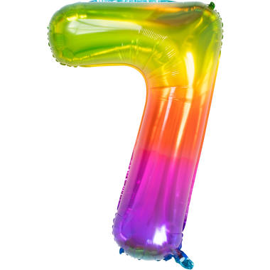 Folienballon Yummy Gummy Rainbow Zahl 7
