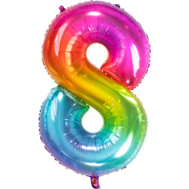 Folienballon Yummy Gummy Rainbow Zahl 8