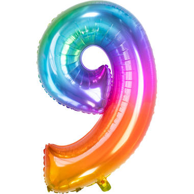Folienballon Yummy Gummy Rainbow Zahl 9