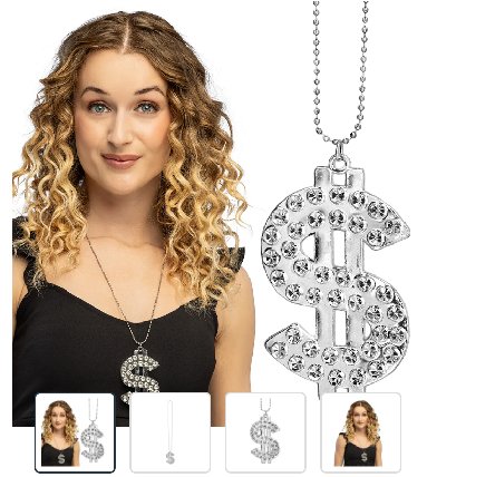 Halskette Bling dollar silber