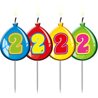 Kerze Geburtstagsballon Ziffer / Zahl 2