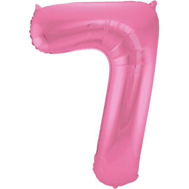 Folienballon Rosa Metallic Zahl 7