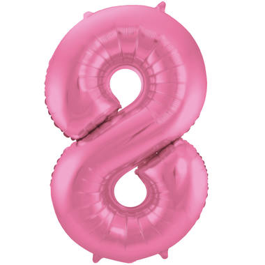 Folienballon Rosa Metallic Zahl 8
