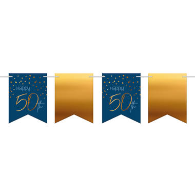 Wimpelkette Elegant True Blue - 50 Jahre