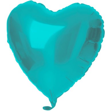 Folienballon Herz - Aqua Metallic matt