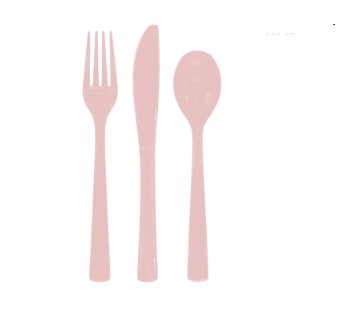 Plastikbesteck - Rosegold, 18 teilig