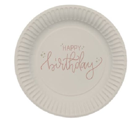 Pappteller Creme Rose, 8 Stck