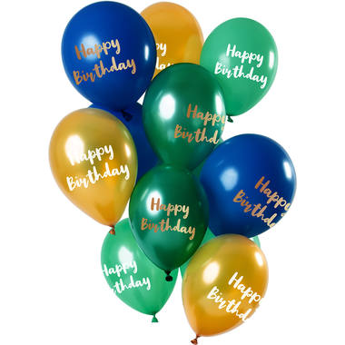 Ballons Happy Birthday grn/gold/blau