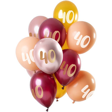 Ballons pink/gold/lila Zahl 40