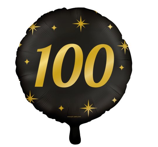 Folienballon mit Zahl 100