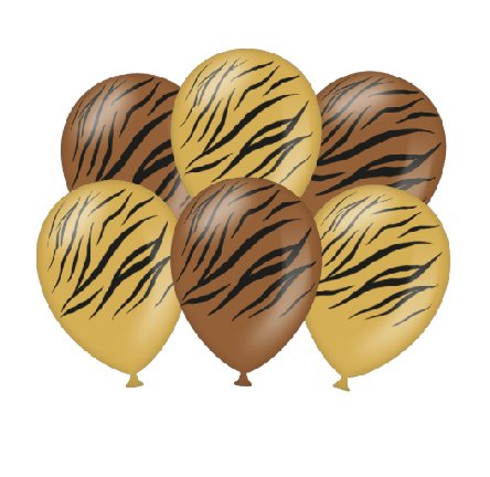 Partyballons - Tiger (Safari), 6 St�ck