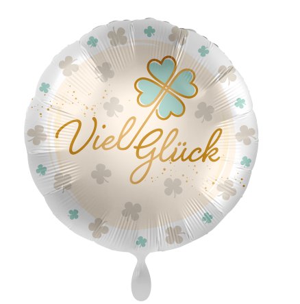 Ballon - Satin - Viel Glck Kleeblatt