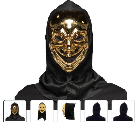 Killer Gesichtsmaske mit Kapuze