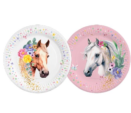 Pappteller Pferd Romantik, 8 St�ck