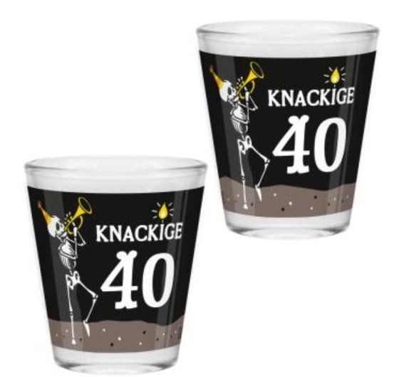 Schnapsglas Zahl 40