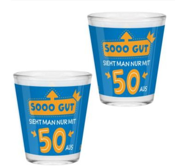 Schnapsglas Zahl 50