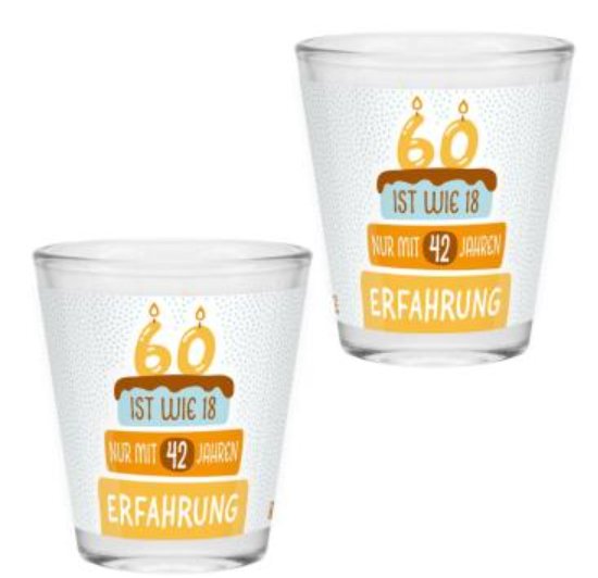 Schnapsglas Zahl 60