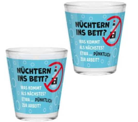 Schnapsglas Bett