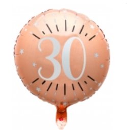 Folienballon mit Zahl 30, rosegold