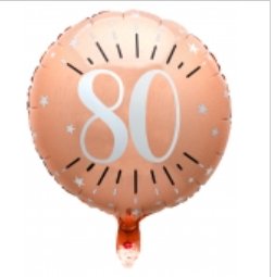 Folienballon mit Zahl 80, rosegold
