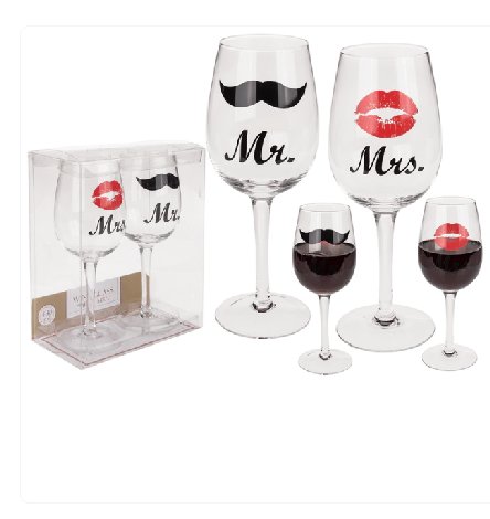 Weinglas Mr. & Mrs. Geschenkset