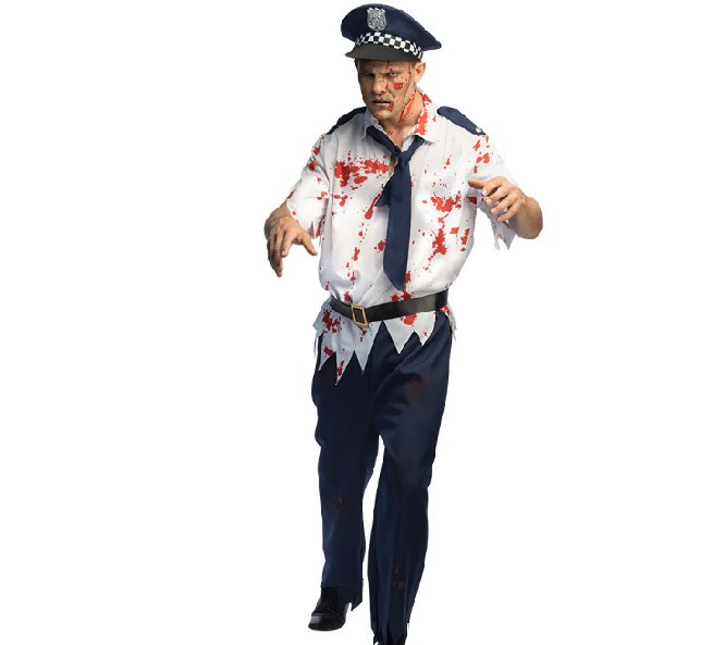 Herrenkost�m Zombie Polizei, M/L
