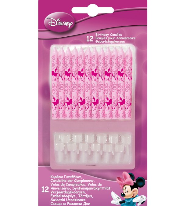 Minnie Mouse Kuchenkerzen, 12 Stck