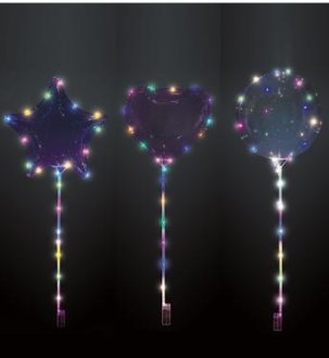LED Bobo Ballon mit Stab, 1 Stck