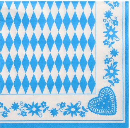 Oktoberfest bayrisch blau Servietten, 40 cm