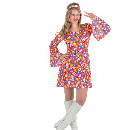Hippie Kleid Flower Power, XL