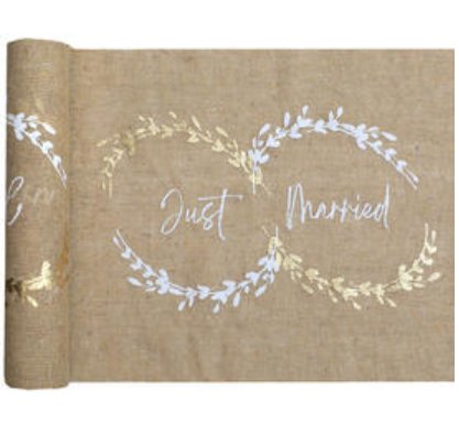 	Tischlufer Just Married - natur
