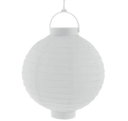 Papierlaterne wei 20 cm mit Licht