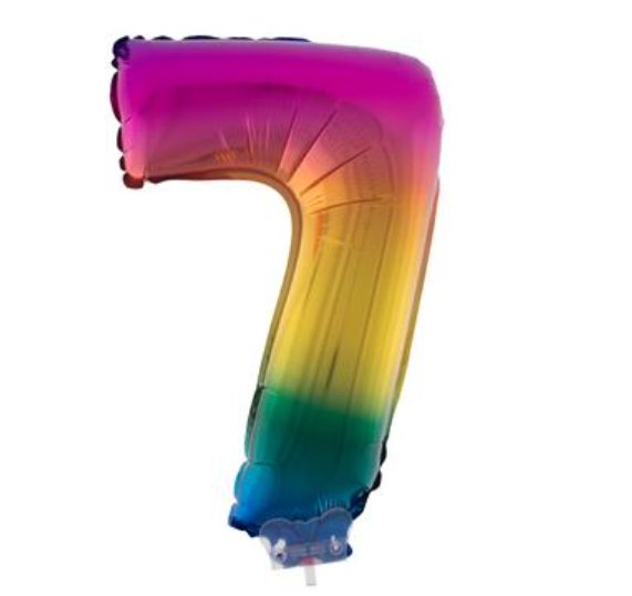 Folienballon mit Stab 7 Regenbogen