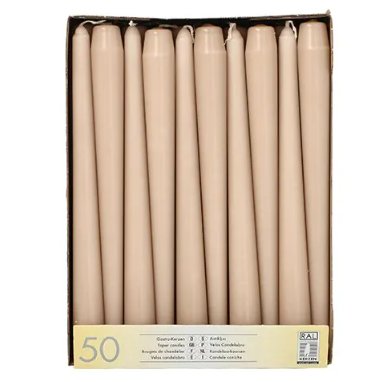 Leuchterkerzen puder, 50 Stck