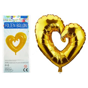 Folienballon Herz- offen , gold