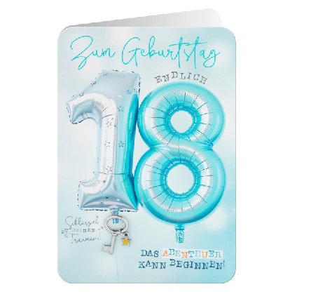 Gl�ckwunschkarte zum 18.Geburtstag