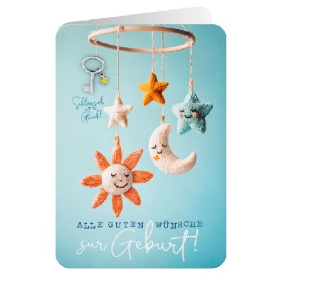 Gl�ckwunschkarte zur Geburt